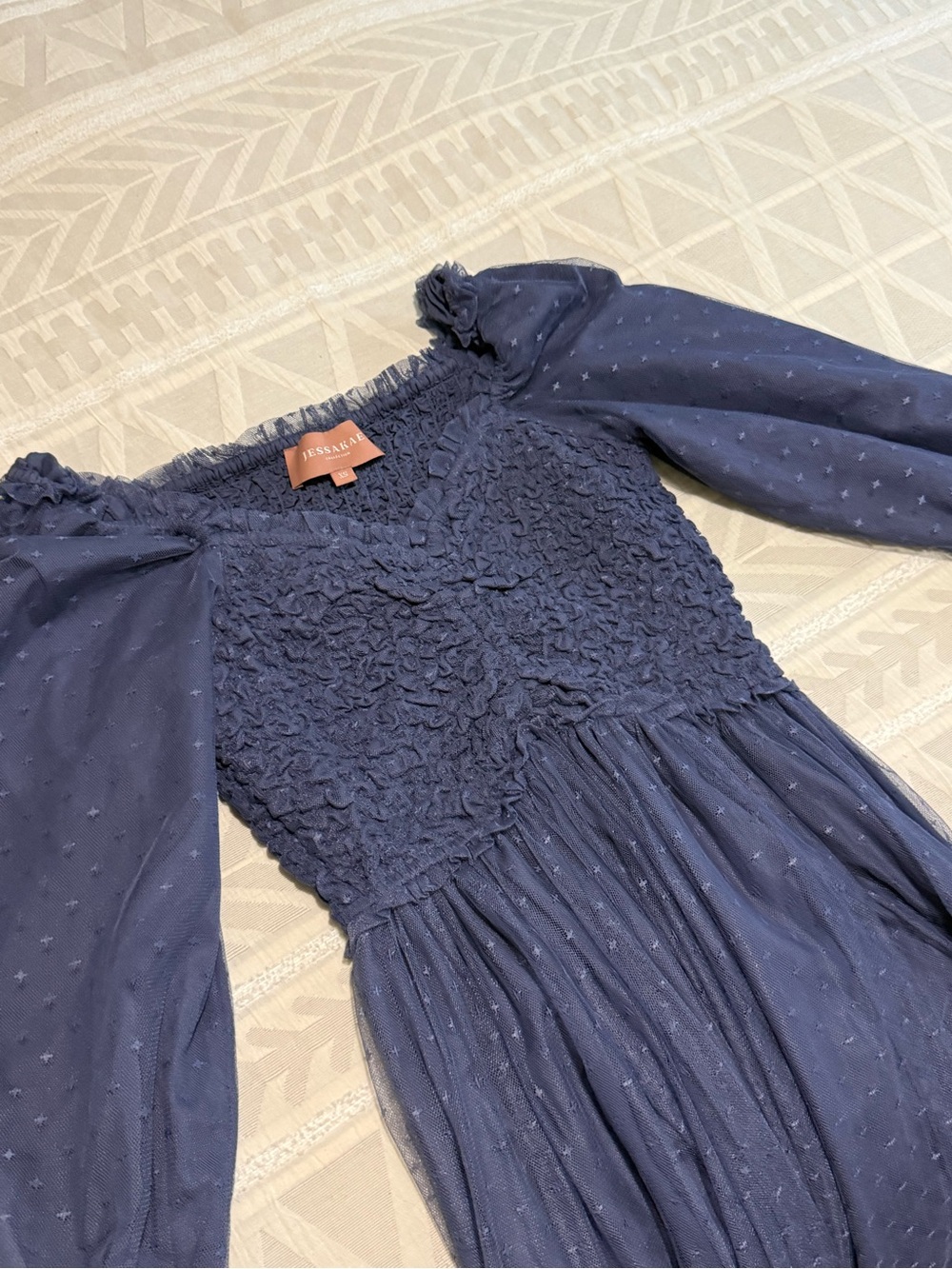 Jessakae XS Smocked Bodice Long Sleeve Dress